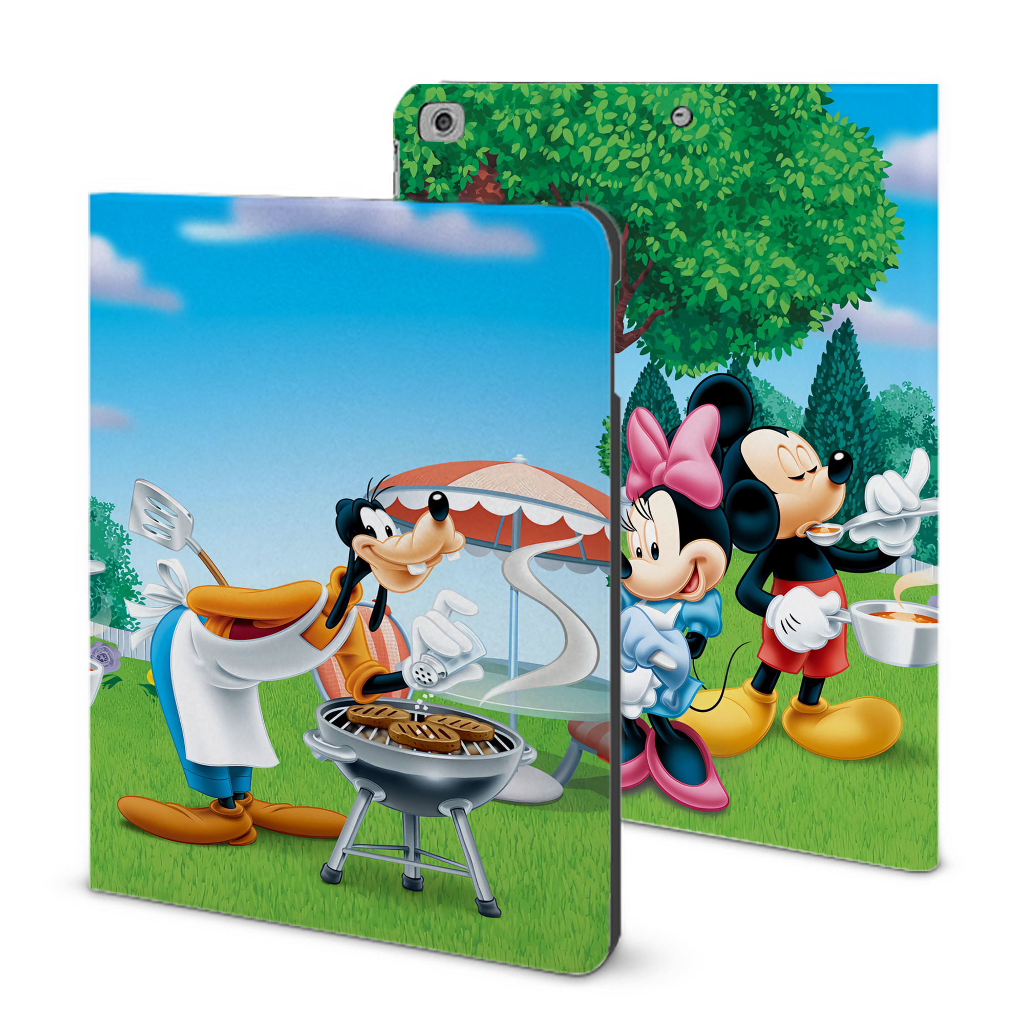 （画像用） ミッキーマウス Mickey Mouse IPad ケース ブック型 PUレザー TPU 耐衝撃 軽量 薄型 ペン収納なし 全面保護 IPad 各モデル対応